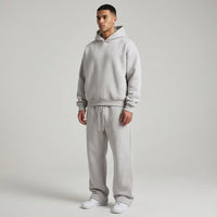Mens Oversized Hooded Tracksuit Set Cotton Blend