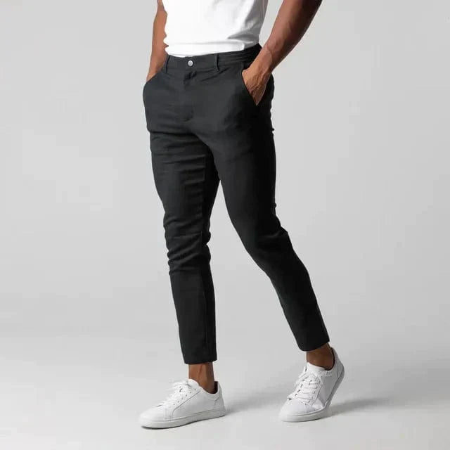 Mens Trousers Slim Fit Tailored Chino Cotton Casual 0