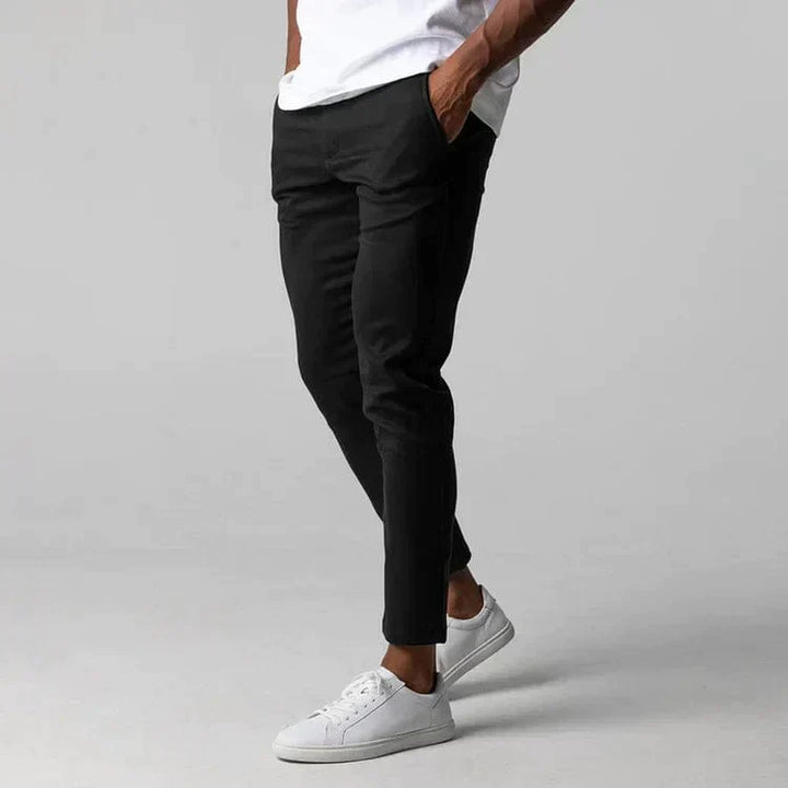 Mens Trousers Slim Fit Tailored Chino Cotton Casual 1