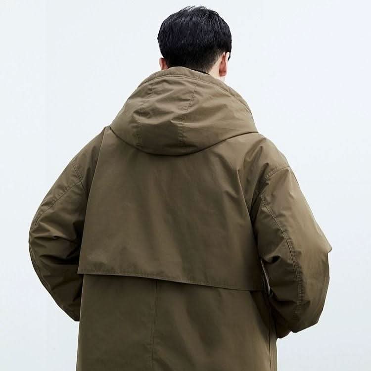 Mens Tailored Long Water Resistant Overcoat Wool Blend 5