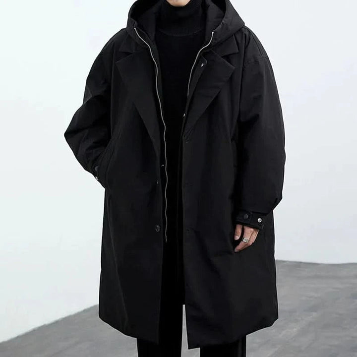 Mens Tailored Long Water Resistant Overcoat Wool Blend 8