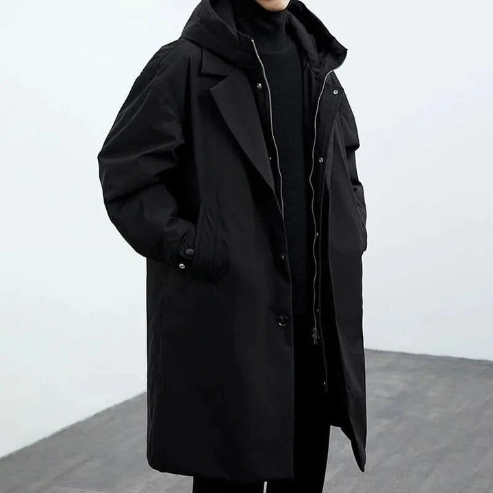 Mens Tailored Long Water Resistant Overcoat Wool Blend 9