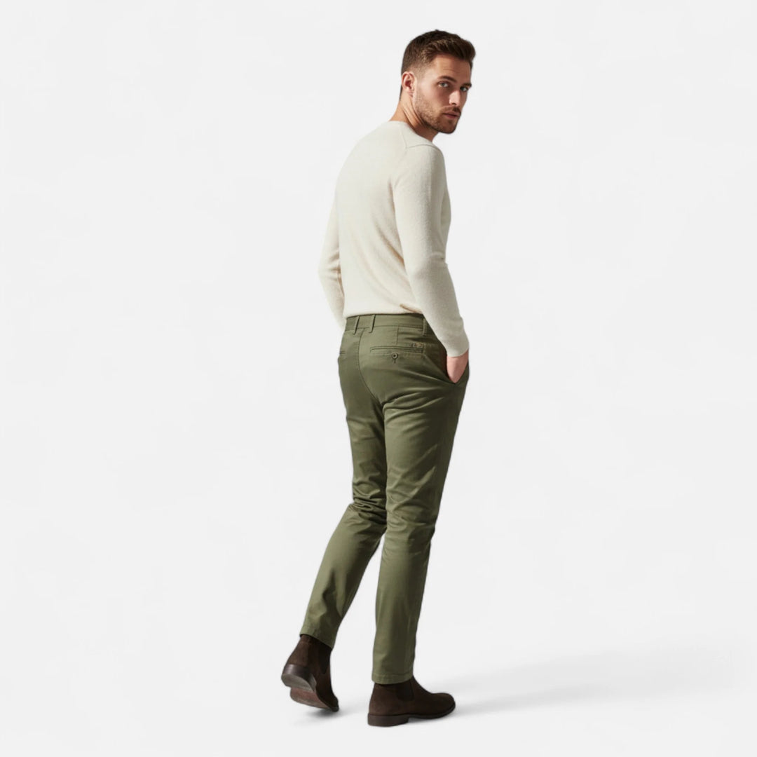 Mens Trousers Tailored Smart Casual Chino Cotton Blend 2