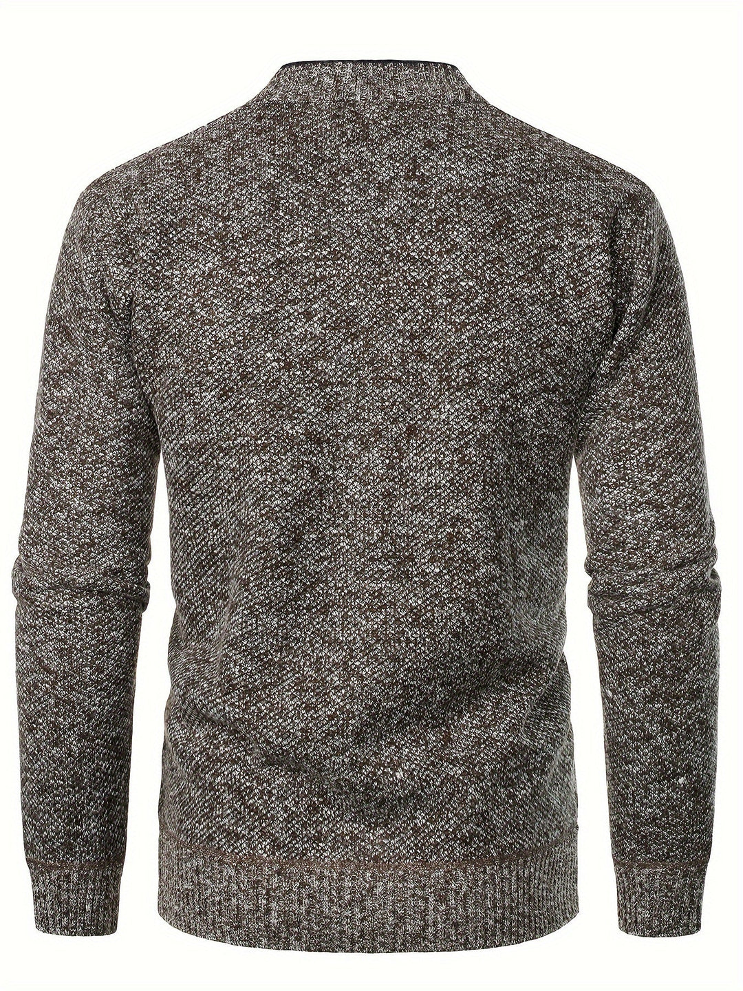Mens V-Neck Long Sleeve Fleece Cardigan Black Polyester 8