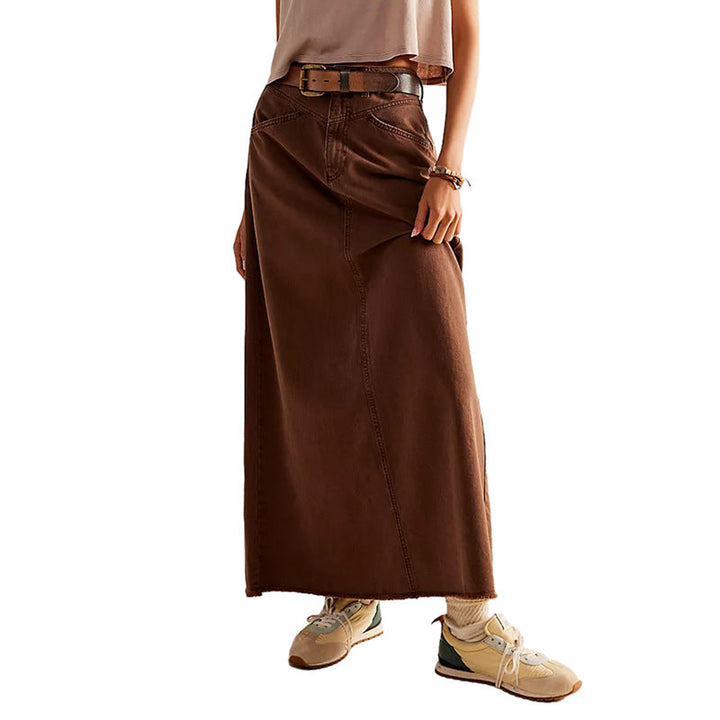 Marguerite | Women's Maxi Skirt – Denim High Waist Design with Pockets