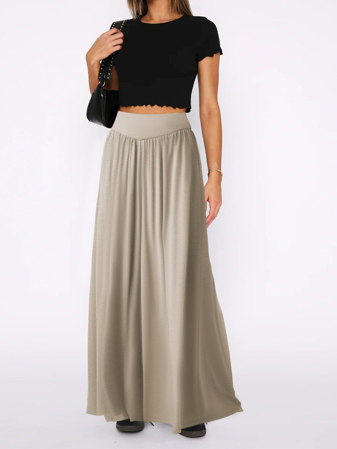 Adrienne | Women's Maxi Skirt – Elastic Waist Flowy Chic Design