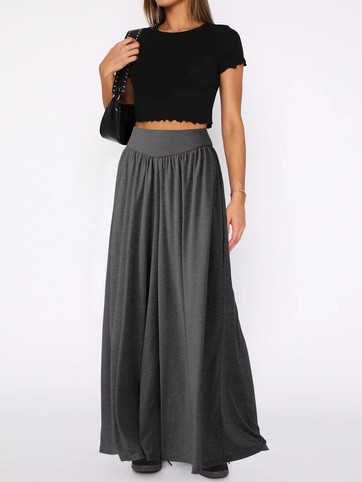 Adrienne | Women's Maxi Skirt – Elastic Waist Flowy Chic Design