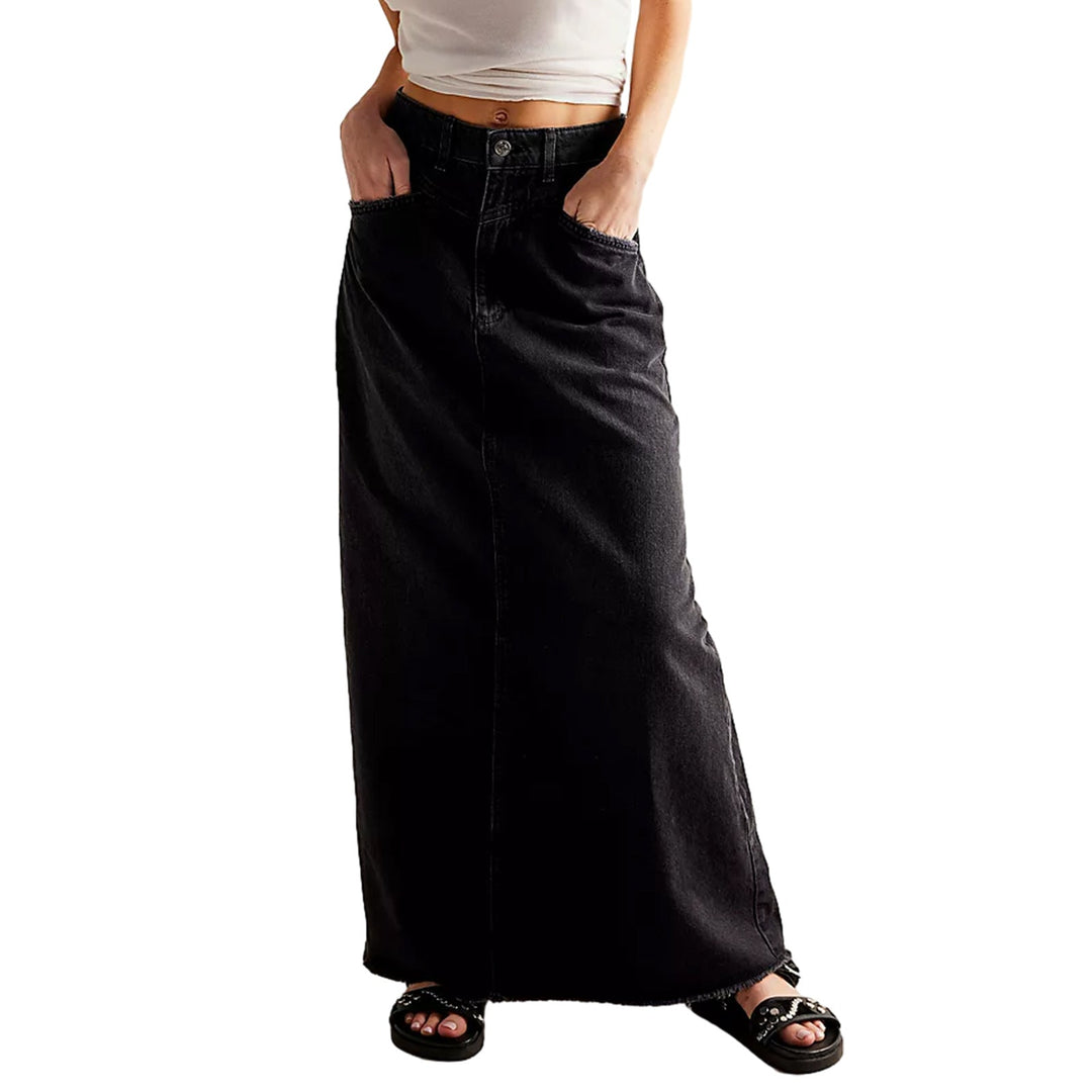 Marguerite | Women's Maxi Skirt – Denim High Waist Design with Pockets