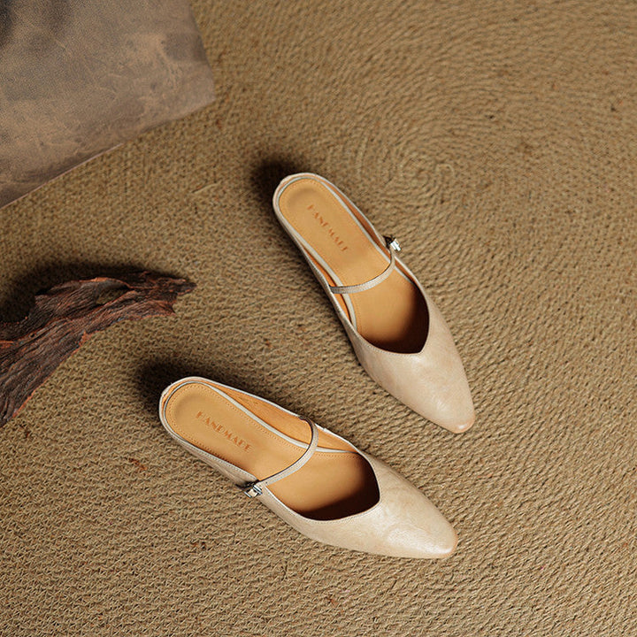 Margot | Pointed Toe Buckle Strap Flats