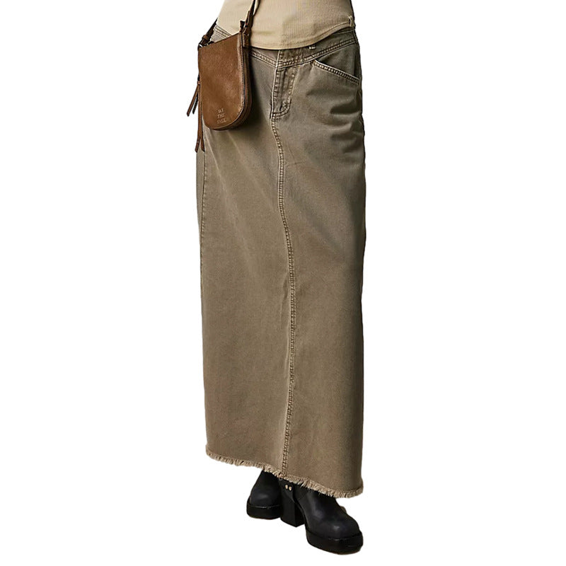 Marguerite | Women's Maxi Skirt – Denim High Waist Design with Pockets