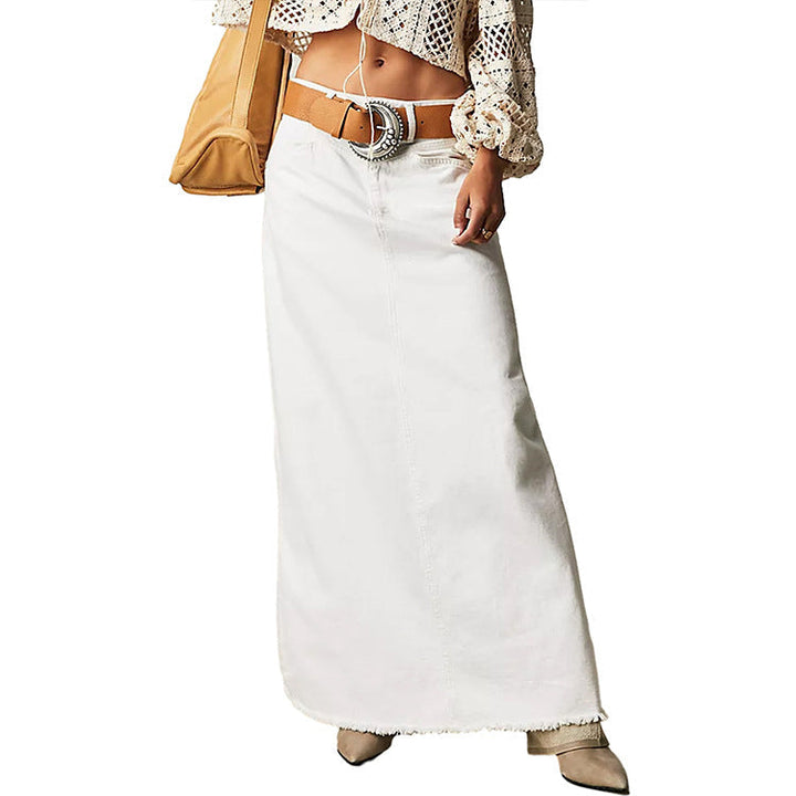 Marguerite | Women's Maxi Skirt – Denim High Waist Design with Pockets