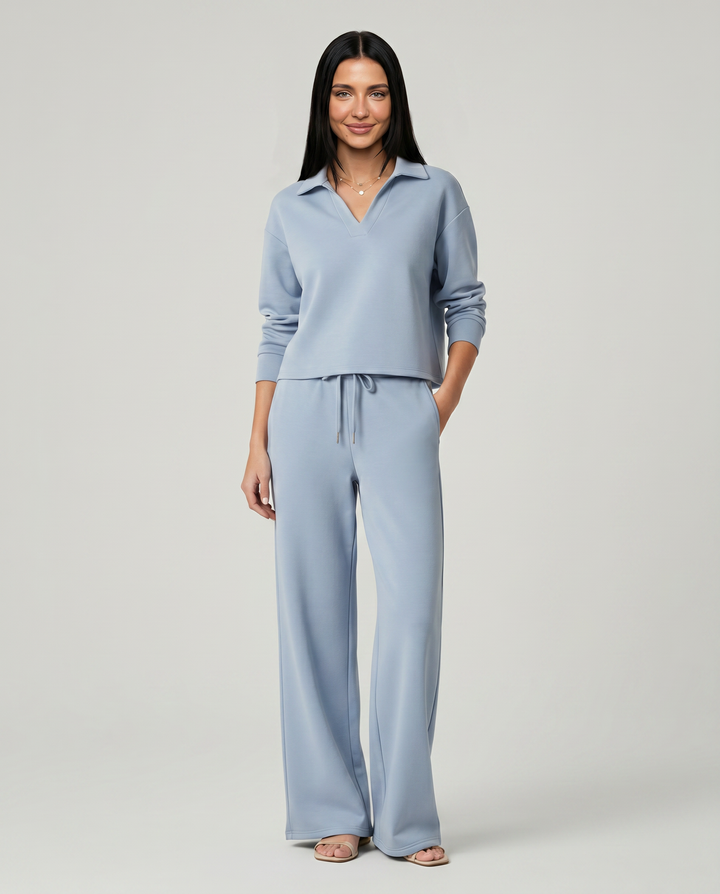 Soraya | Women's Sweatpants – Wide-Leg Drawstring Two-Piece Set