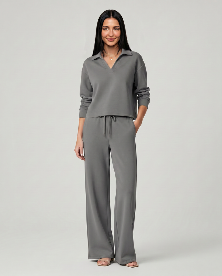 Soraya | Women's Sweatpants – Wide-Leg Drawstring Two-Piece Set