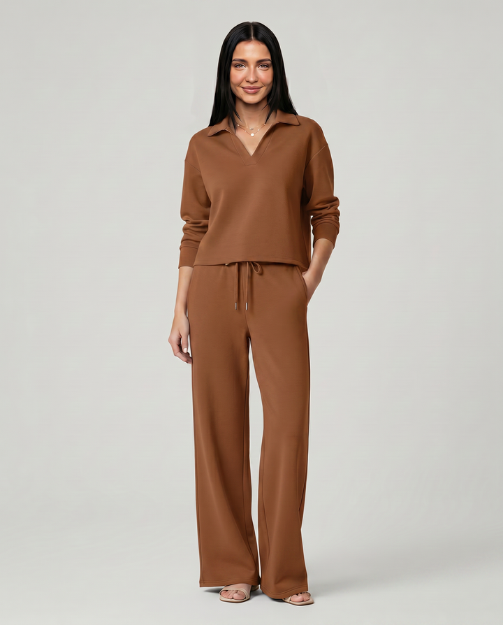Soraya | Women's Sweatpants – Wide-Leg Drawstring Two-Piece Set