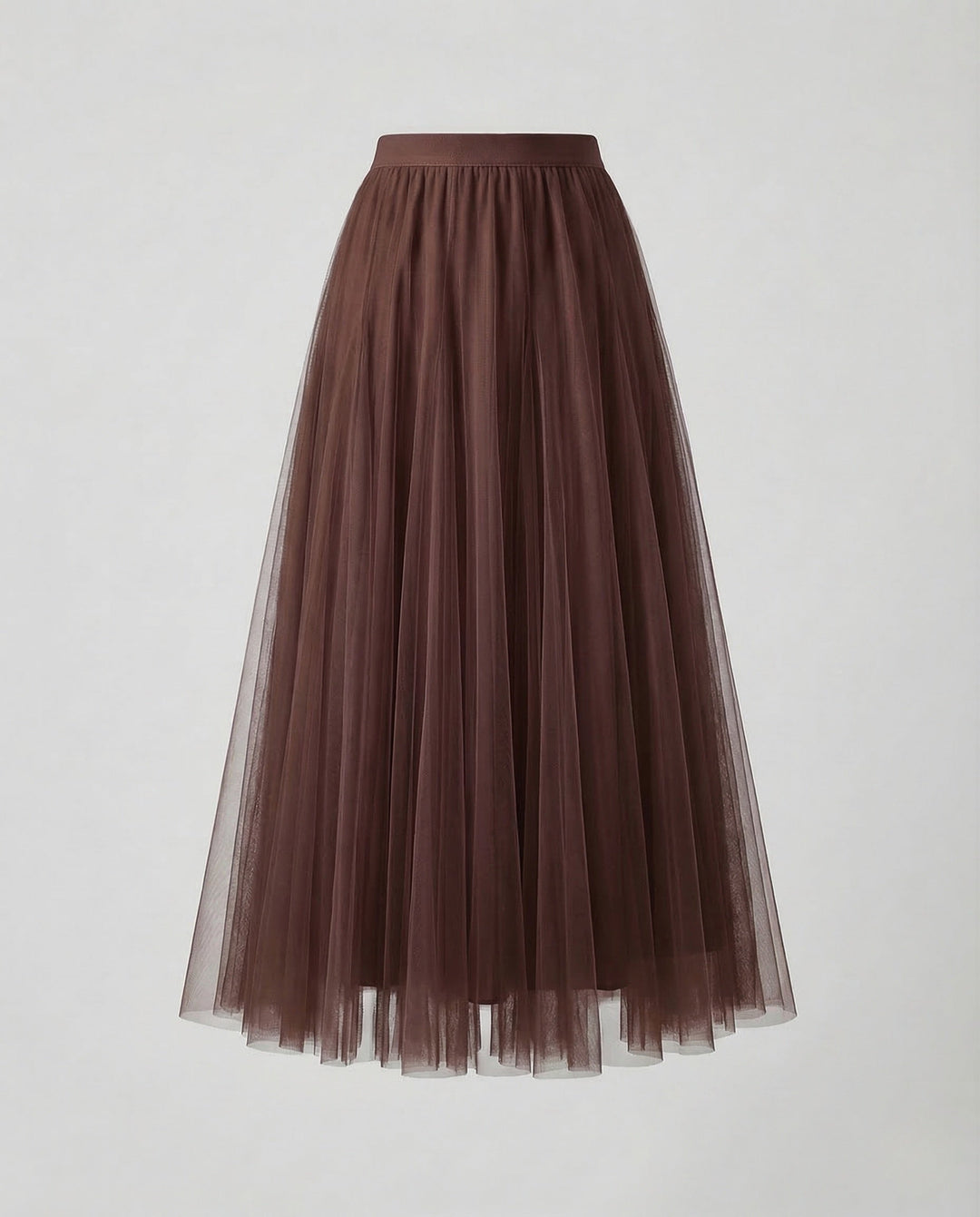 Aurora | Women's Maxi Skirt – Pleated Tulle A-Line Elastic Waist Design