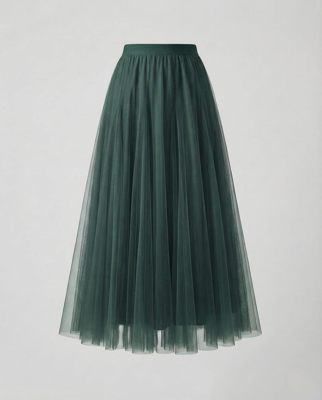 Aurora | Women's Maxi Skirt – Pleated Tulle A-Line Elastic Waist Design