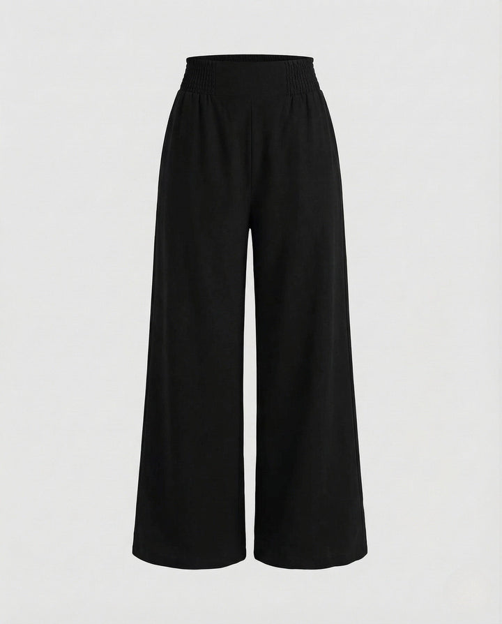 Rosalind | Women's Linen Pants with Smocked High-Waist Wide-Leg Design