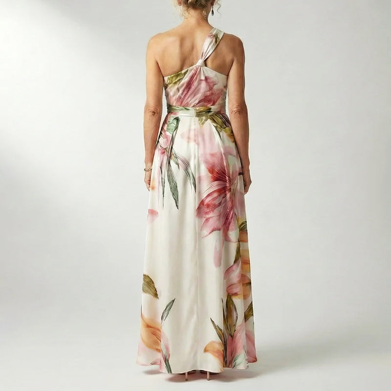 Bellamy | Tropical Floral Crossover Halter Neck Dress