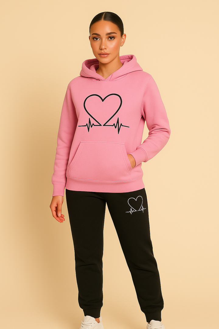 Liselotte | Women's Relaxed Tracksuit – Heart Detail Loungewear Set