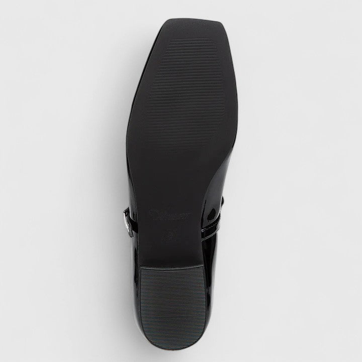 Amelie | Bow Detail Mary Jane Orthopedic Flats in Metallic Leather