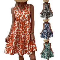 Josette | Women's V-Neck Tiered Summer Dress with Botanical Print
