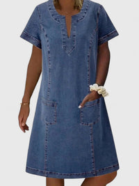 Callista | V-Neck Denim Summer Dress