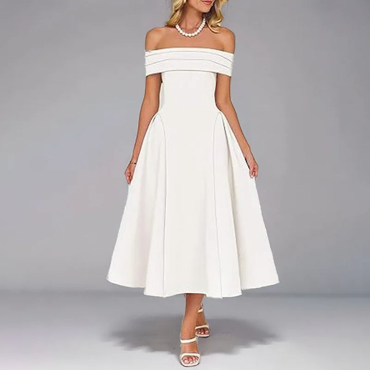 Scarlett | Structured Bardot A-Line Off Shoulder Dress