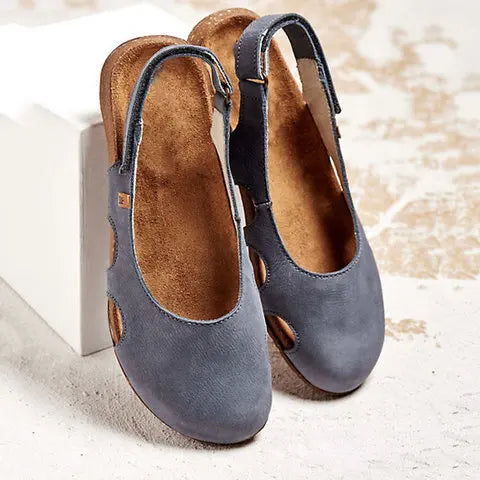 Cala | Cutout Slingback Sandals with Cork Footbed