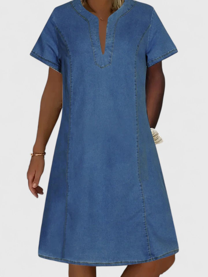 Callista | V-Neck Denim Summer Dress