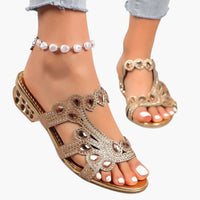 Lisbon | Embellished Crystal Sandals with Jewelled Heel