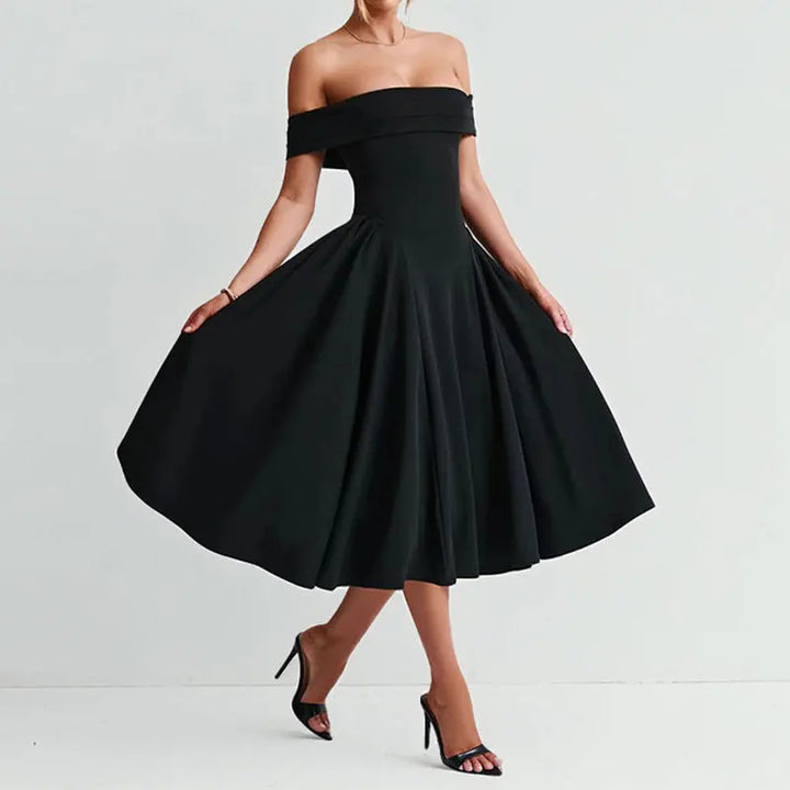 Scarlett | Structured Bardot A-Line Off Shoulder Dress