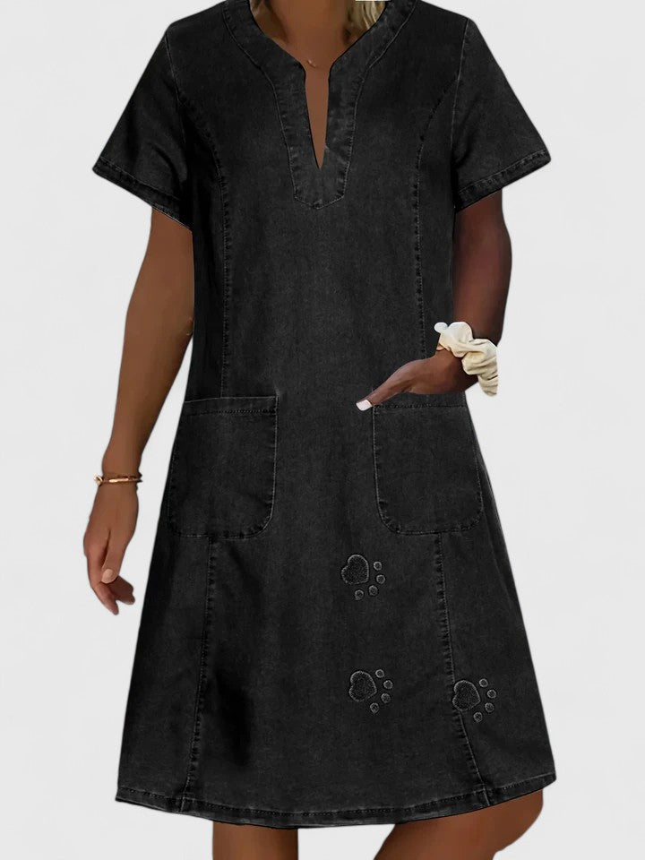 Callista | V-Neck Denim Summer Dress