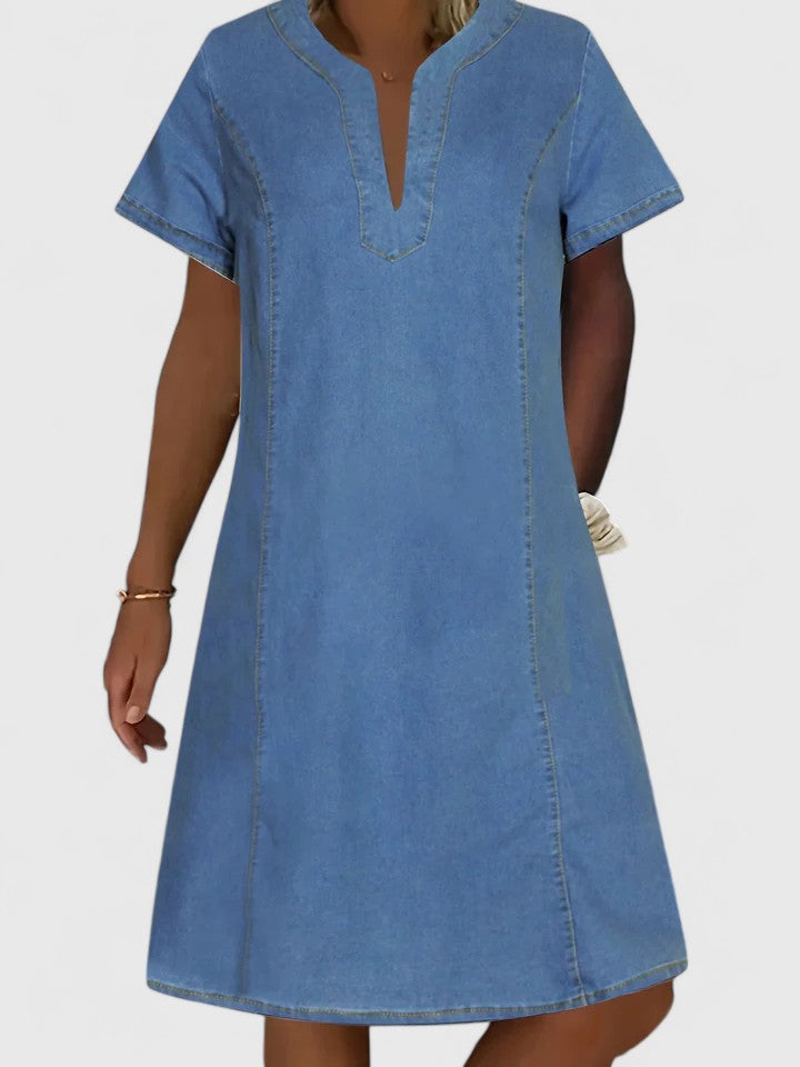 Callista | V-Neck Denim Summer Dress
