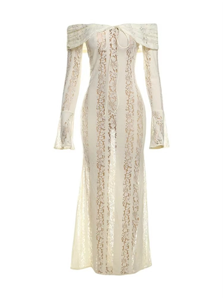 Arabella | Lace Bell Sleeve Off Shoulder Dress