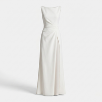 Elara | Women's Sleeveless Maxi Wedding Guest Dress – Boat Neckline