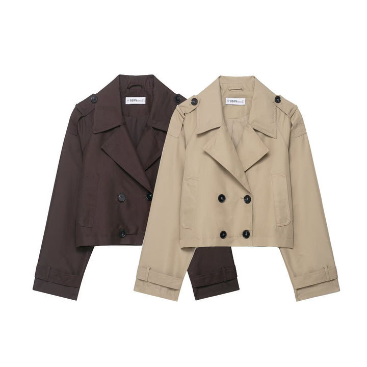 Cressida | Women's Cropped Structured Waterproof Coat – Side Pocket Design