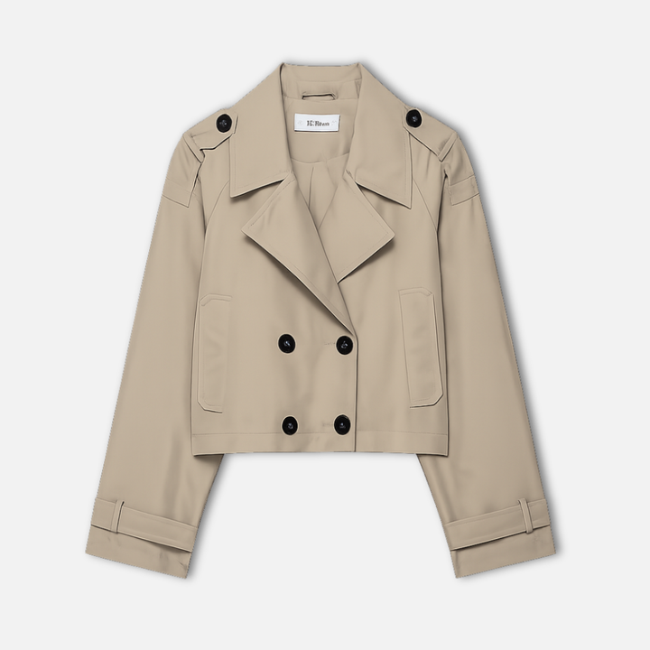 Cressida | Women's Cropped Structured Waterproof Coat – Side Pocket Design