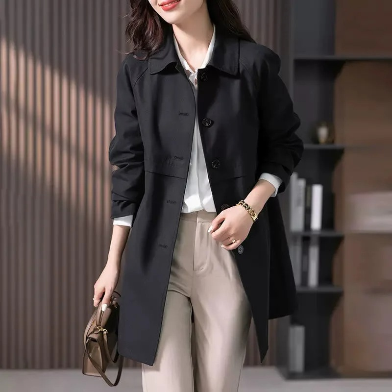 Florentyna | Women's Structured Short Waterproof Coat – Button-Up Trench Style