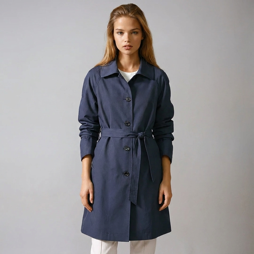Florentyna | Women's Structured Short Waterproof Coat – Button-Up Trench Style