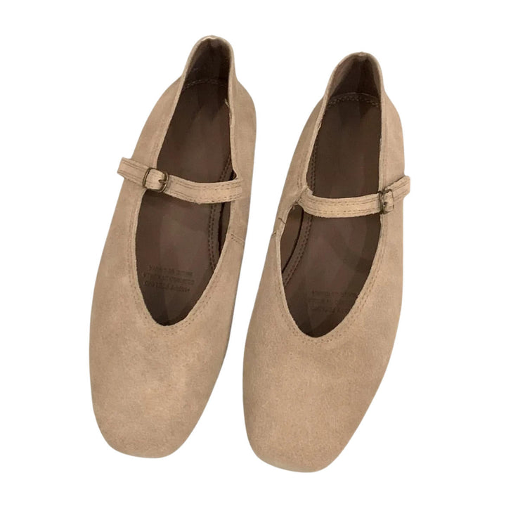 Noelle | Square Toe Suede Mary Jane Orthopedic Flats with Buckle