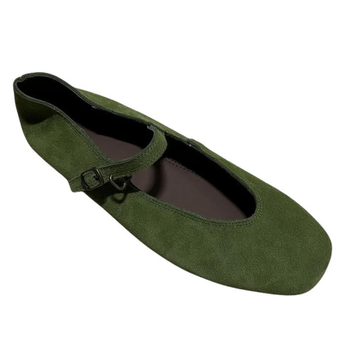 Noelle | Square Toe Suede Mary Jane Orthopedic Flats with Buckle