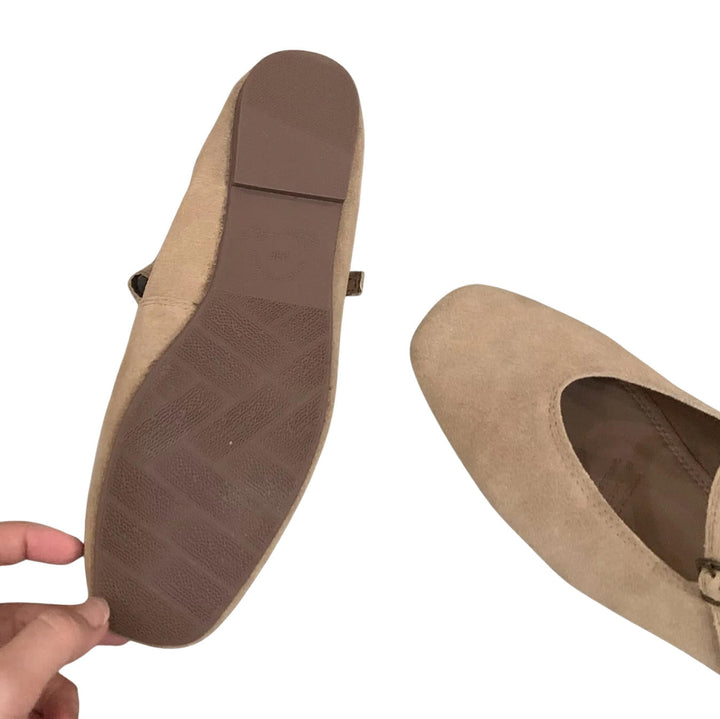Noelle | Square Toe Suede Mary Jane Orthopedic Flats with Buckle
