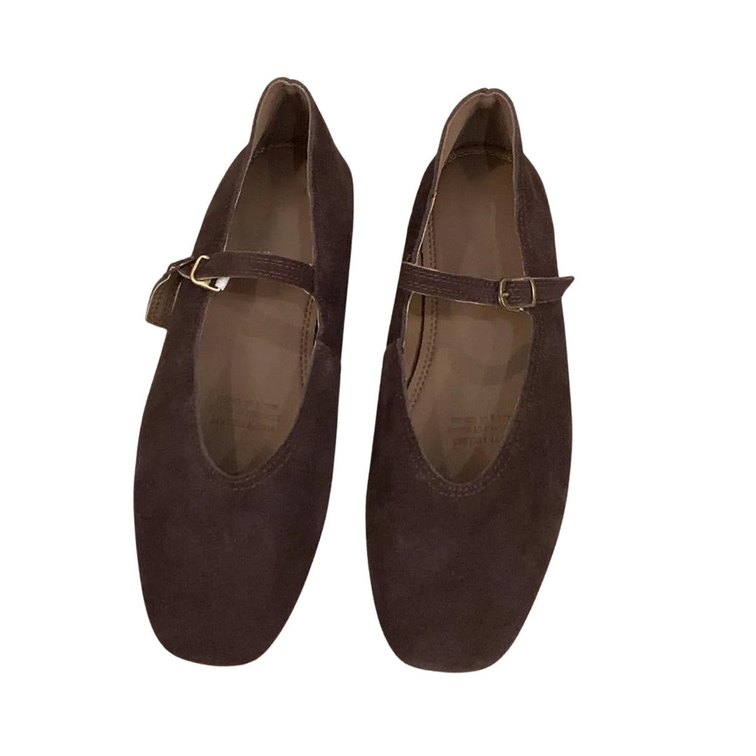 Noelle | Square Toe Suede Mary Jane Orthopedic Flats with Buckle