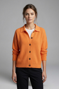 Marguerite | Women's Collared Knit Cardigan – Button Front Long Sleeve Design