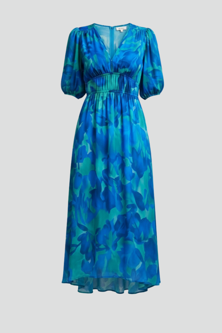 Rosamund | Women's V-Neck Floral Summer Dress with Puff Sleeve