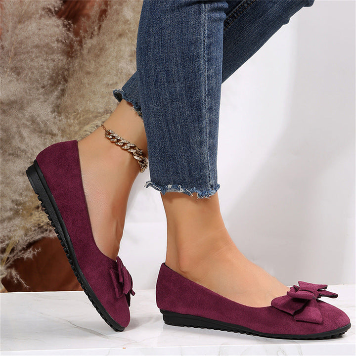 Amelie | Suede Bow Detail Ballet Flats