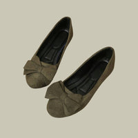 Amelie | Suede Bow Detail Ballet Flats