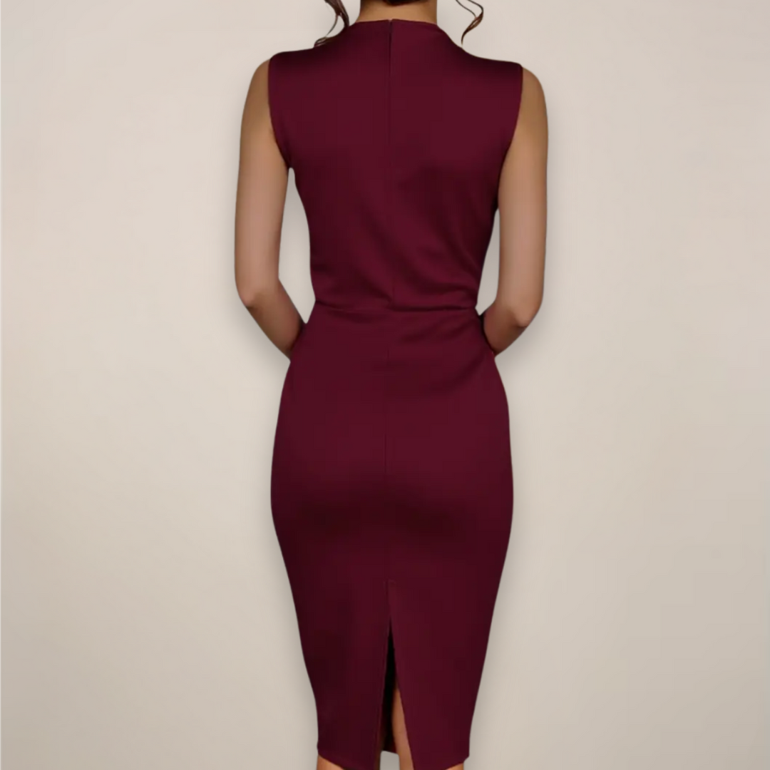 Imogen | Bow Neck Ruched Sleeveless Pencil Cocktail Dress