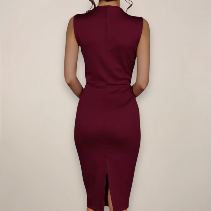 Imogen | Bow Neck Ruched Sleeveless Pencil Cocktail Dress