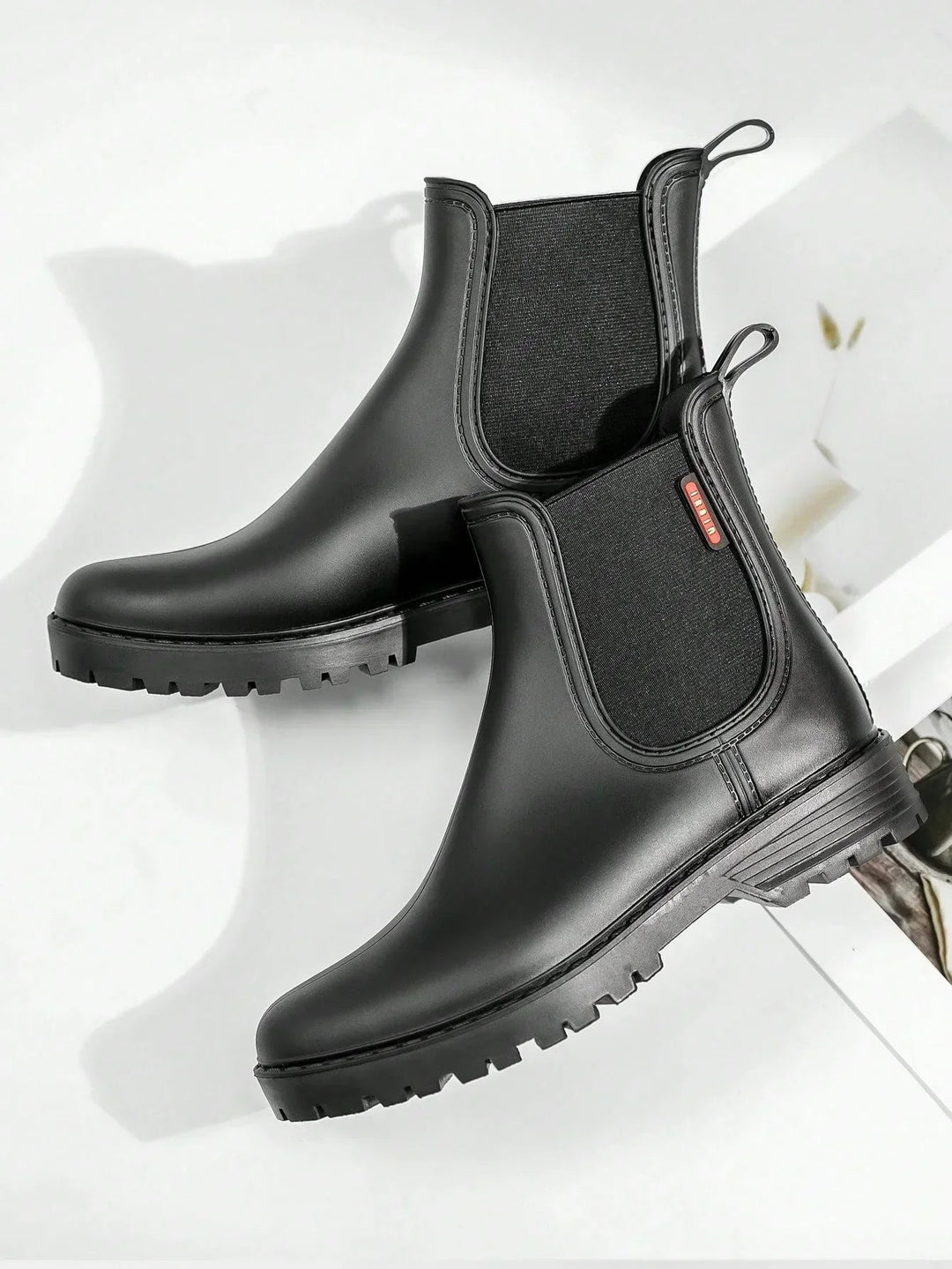 Womens Chelsea Waterproof Rain Boots Matte Rubber 1
